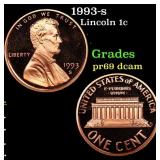 1993-s Proof Lincoln Cent 1c Grades GEM++ Proof De