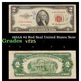 1953A $2 Red Seal United States Note Grades vf+