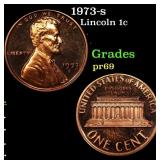 1973-s Proof Lincoln Cent 1c Grades GEM++ Proof