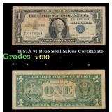 1957A $1 Blue Seal Silver Certificate Grades vf++