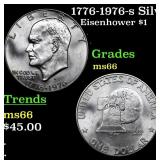 1776-1976-s Silver Eisenhower Dollar $1 Grades GEM