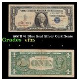 1957B $1 Blue Seal Silver Certificate Grades vf++
