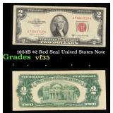 1953B $2 Red Seal United States Note Grades vf++