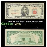 1963 $5 Red Seal United States Note Grades vf++