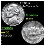 1970-s Jefferson Nickel 5c Grades GEM+ Unc