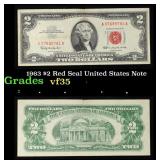 1963 $2 Red Seal United States Note Grades vf++