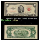 1953B $2 Red Seal United States Note Grades vf++