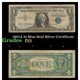 1957A $1 Blue Seal Silver Certificate Grades f+