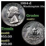 1984-d Washington Quarter 25c Grades GEM+ Unc