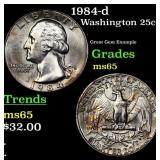 1984-d Washington Quarter 25c Grades GEM Unc