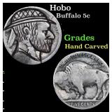 Hobo Buffalo Nickel 5c Grades Hand Carved