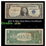 1957 $1 Blue Seal Silver Certificate Grades xf
