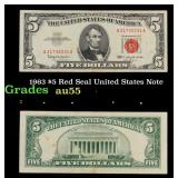 1963 $5 Red Seal United States Note Grades Choice