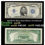 1934D $5 Blue Seal Silver Certificate Grades Choic