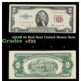 1953B $2 Red Seal United States Note Grades vf++
