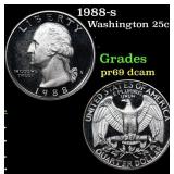1988-s Proof Washington Quarter 25c Grades GEM++ P