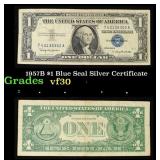 1957B $1 Blue Seal Silver Certificate Grades vf++