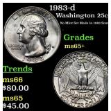 1983-d Washington Quarter 25c Grades GEM+ Unc