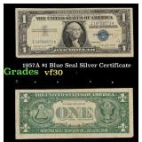 1957A $1 Blue Seal Silver Certificate Grades vf++