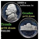 1989-s Proof Jefferson Nickel 5c GEM++ Proof Deep