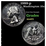1989-p Washington Quarter 25c Grades GEM Unc
