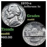 1970-s Jefferson Nickel 5c Grades GEM+ Unc