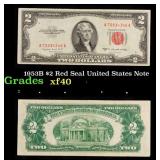 1953B $2 Red Seal United States Note Grades xf