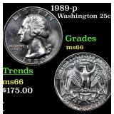 1989-p Washington Quarter 25c Grades GEM+ Unc