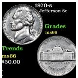 1970-s Jefferson Nickel 5c Grades GEM+ Unc