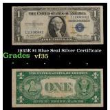 1935E $1 Blue Seal Silver Certificate Grades vf++