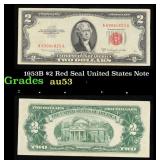 1953B $2 Red Seal United States Note Grades Select