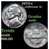 1970-s Jefferson Nickel 5c Grades GEM+ Unc