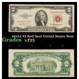 1953A $2 Red Seal United States Note Grades vf++