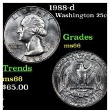 1988-d Washington Quarter 25c Grades GEM+ Unc