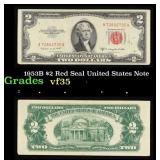 1953B $2 Red Seal United States Note Grades vf++