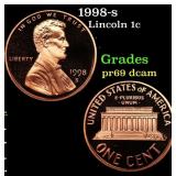1998-s Proof Lincoln Cent 1c Grades GEM++ Proof De