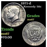 1971-d Kennedy Half Dollar 50c Grades GEM++ Unc
