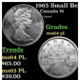 1965 Small Beads, Pointed 5 Canada Dollar KM# 64.1