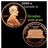 1989-s Proof Lincoln Cent 1c Grades GEM++ Proof De