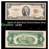 1953A $2 Red Seal United States Note Grades xf