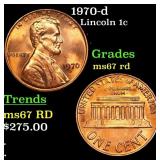 1970-d Lincoln Cent 1c Grades GEM++ Unc RD