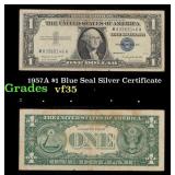 1957A $1 Blue Seal Silver Certificate Grades vf++