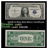 1935E $1 Blue Seal Silver Certificate Grades Selec