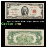 1953A $2 Red Seal United States Note Grades xf