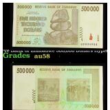 2008 Reserve Bank of Zimbabwe 500,000 Dollars Hype