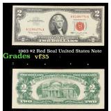 1963 $2 Red Seal United States Note Grades vf++