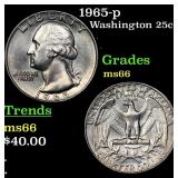 1965-p Washington Quarter 25c Grades GEM+ Unc