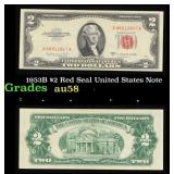 1953B $2 Red Seal United States Note Grades Choice
