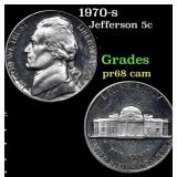 1970-s Proof Jefferson Nickel 5c Grades GEM++ Proo