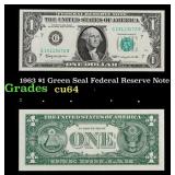 1963 $1 Green Seal Federal Reserve Note Grades Cho